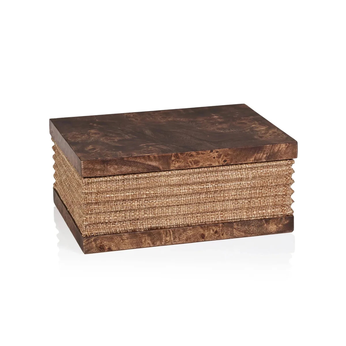  Rosso Burlwood & Raffia Box Small 