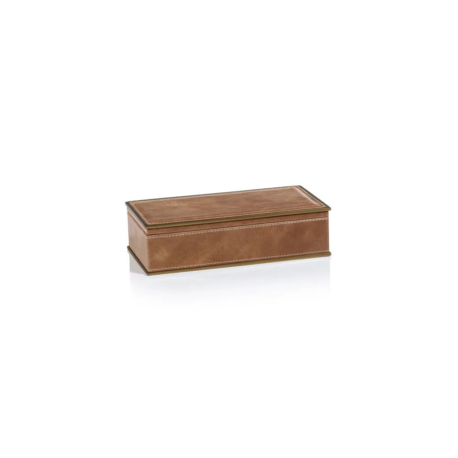  Ampezzo Leather Box With Brass Small 