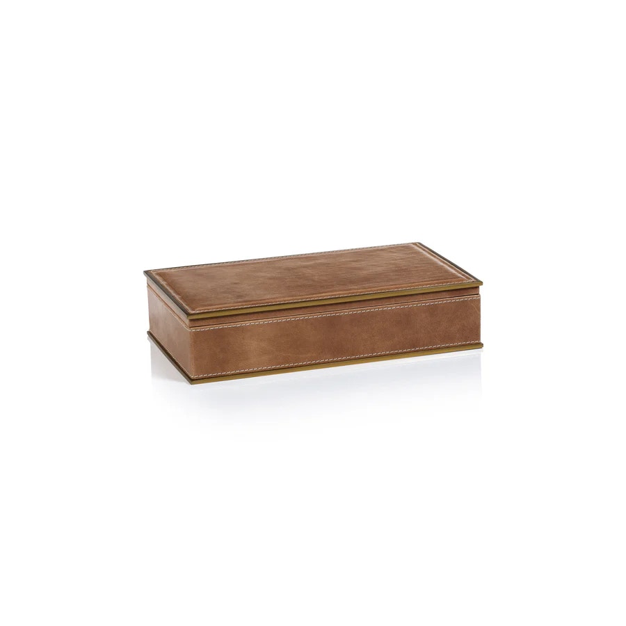  Ampezzo Leather Box With Brass Large 