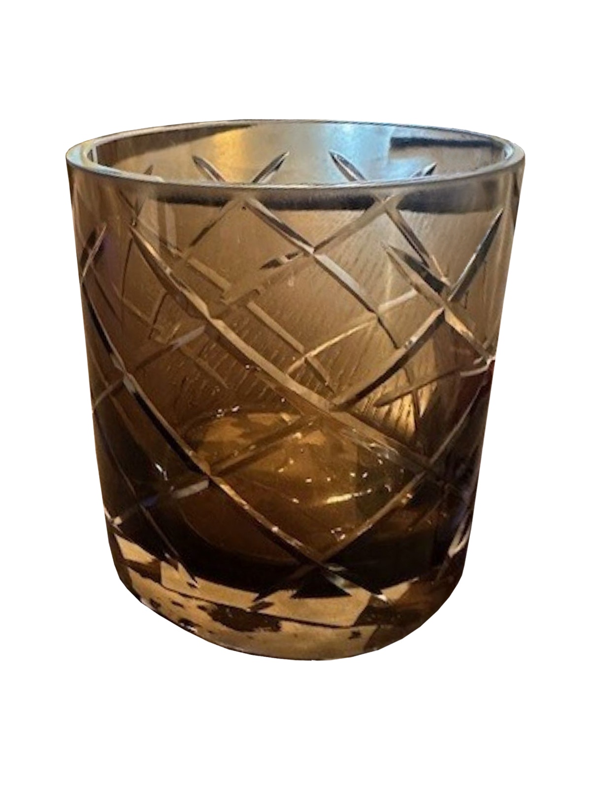  Martina Hand Cut Glass Vase/Candle Jar - Walnut 4 