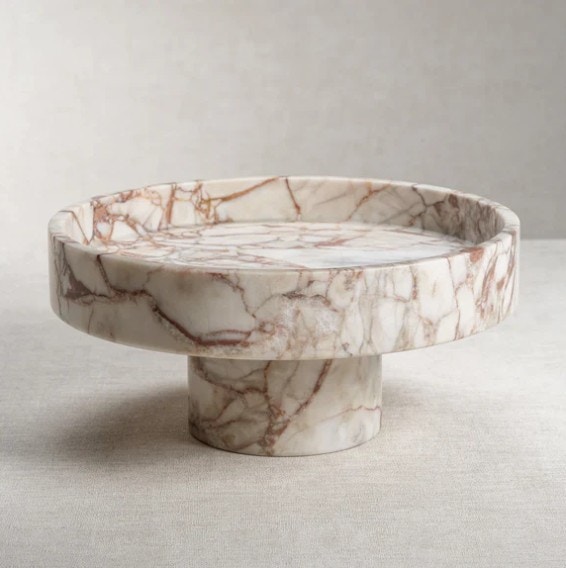  Footed Rosso Verona Marble Bowl 