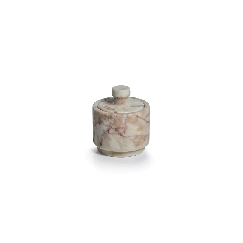  Rosso Verona Matte Marble Lidded Jar 