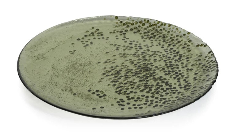  Dotted Glass Plate-Green, 11-min. 12 