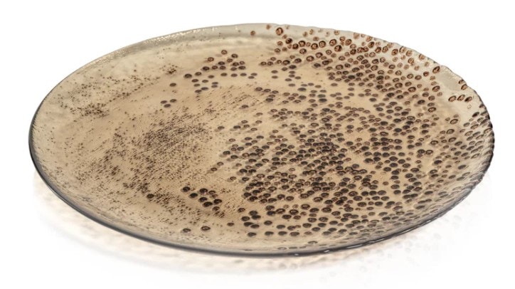  Dotted Glass Plate-Chocolate, 11-min. 12 