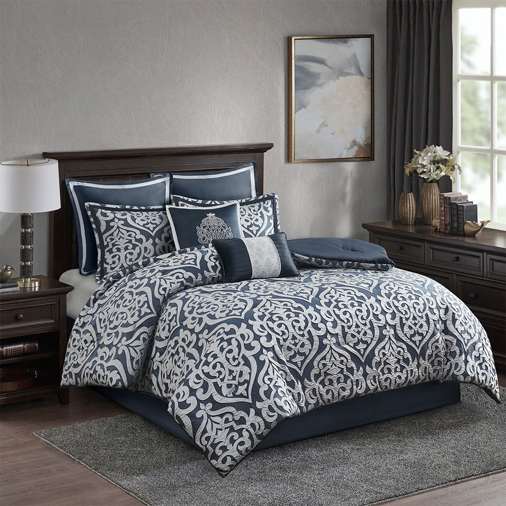 Hampton Hill Bedding Odette 8 Piece Jacquard Comforter Set MP10-6836