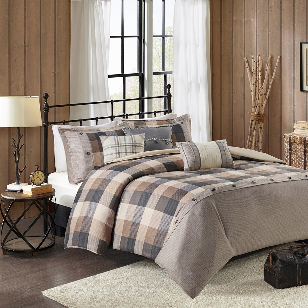Hampton Hill Bedding Ridge 6 Piece Herringbone Duvet Cover Set MP12-7215