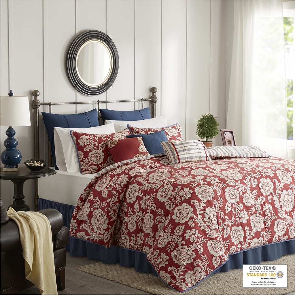 Hampton Hill Bedding MP10-3660 Bedroom Lucy 9 Piece Cotton Twill