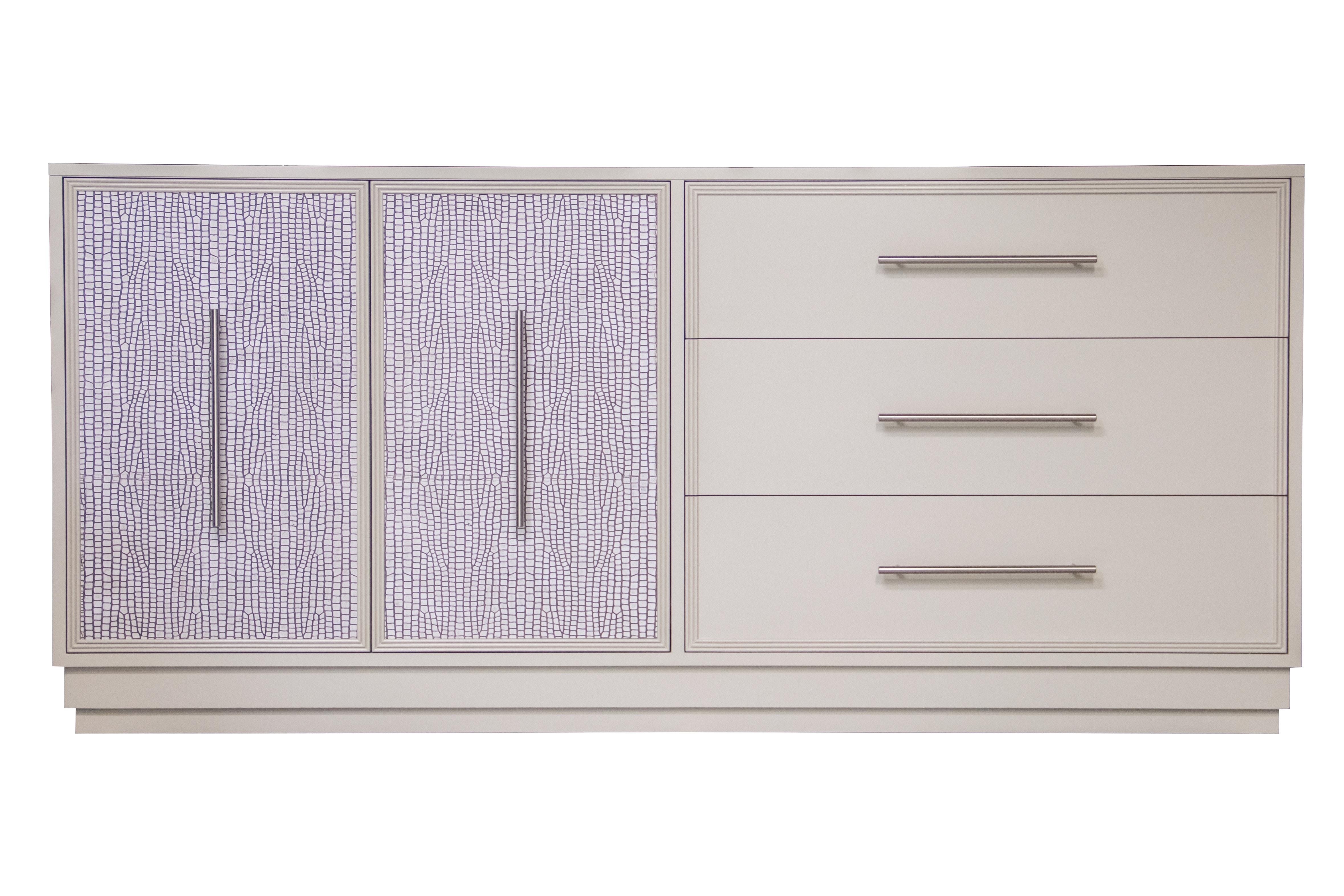 Kindel Furniture Facets 72 Credenza Two Door, Three Drawer 68-2-DR5-DW8-BL2