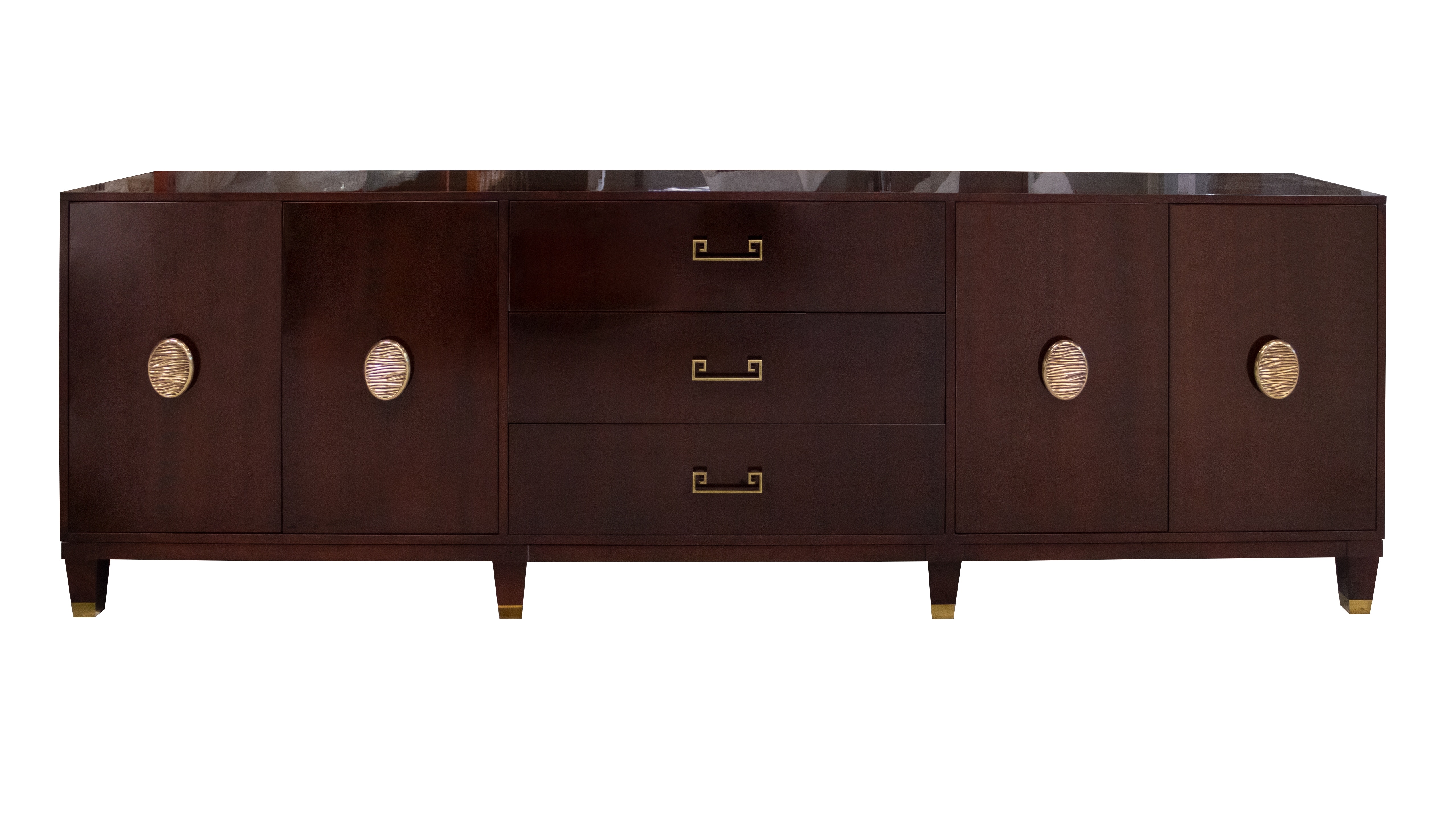Kindel Furniture Facets 107 Credenza, Two Door, Three Drawer, Two Door 68-3-DR2-DW2-DR2-BF3