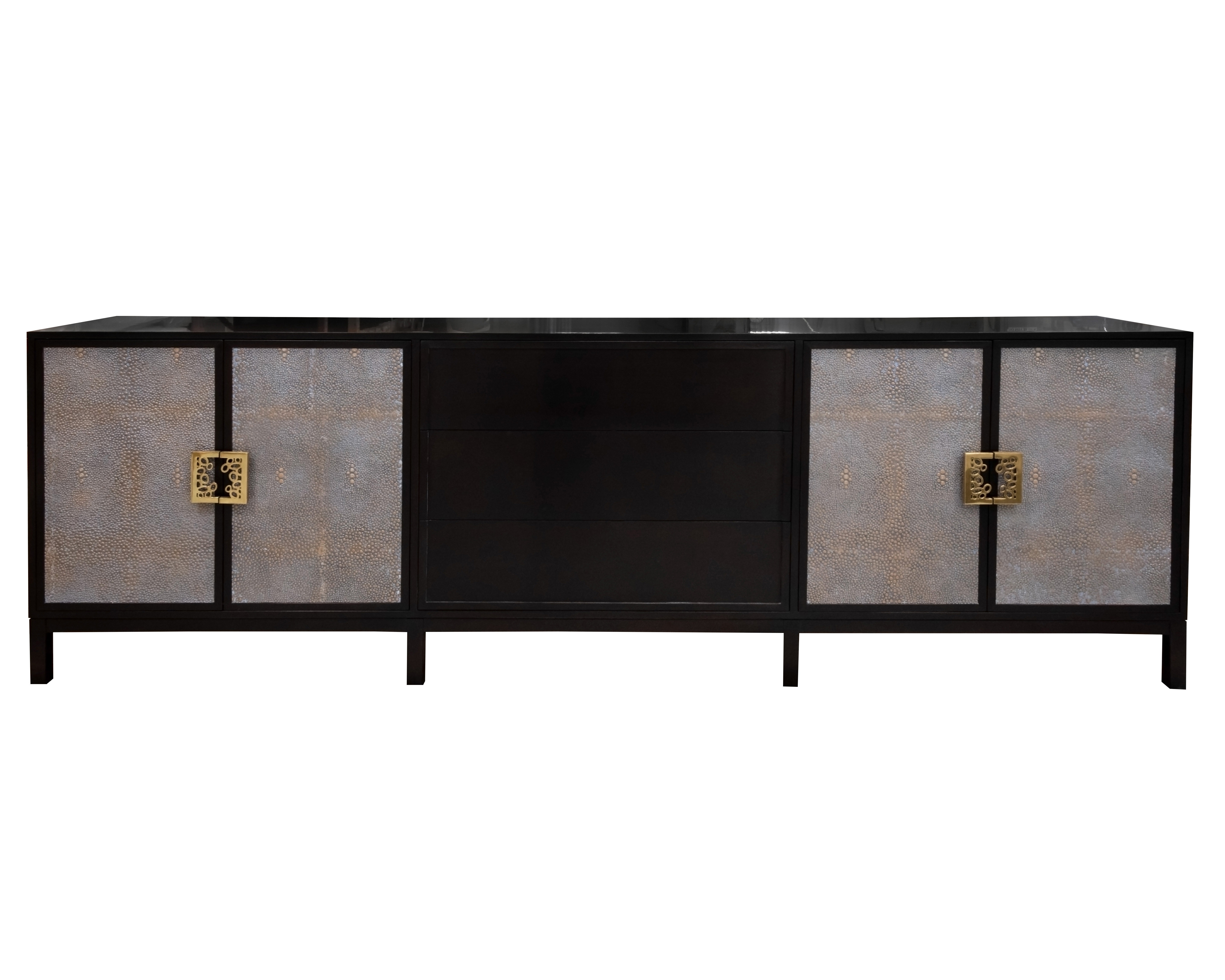 Kindel Furniture Facets 107 Credenza, Two Door, Three Drawer, Two Door 68-3-DR9-DW4-DR9-BP3