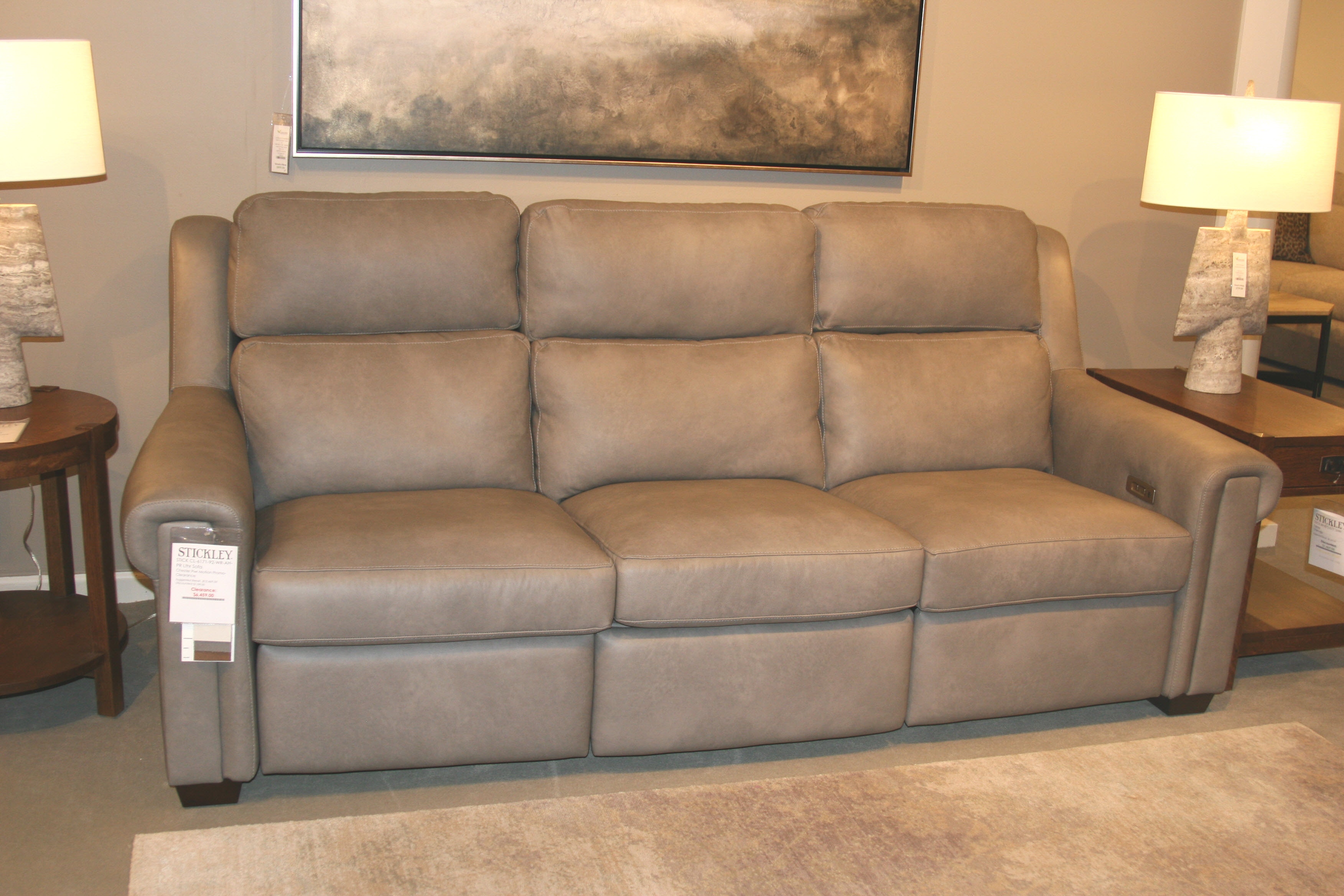 Stickley Chester Leather Power Motion Sofa CL-6171-92-WR-AH-PR-Outlet