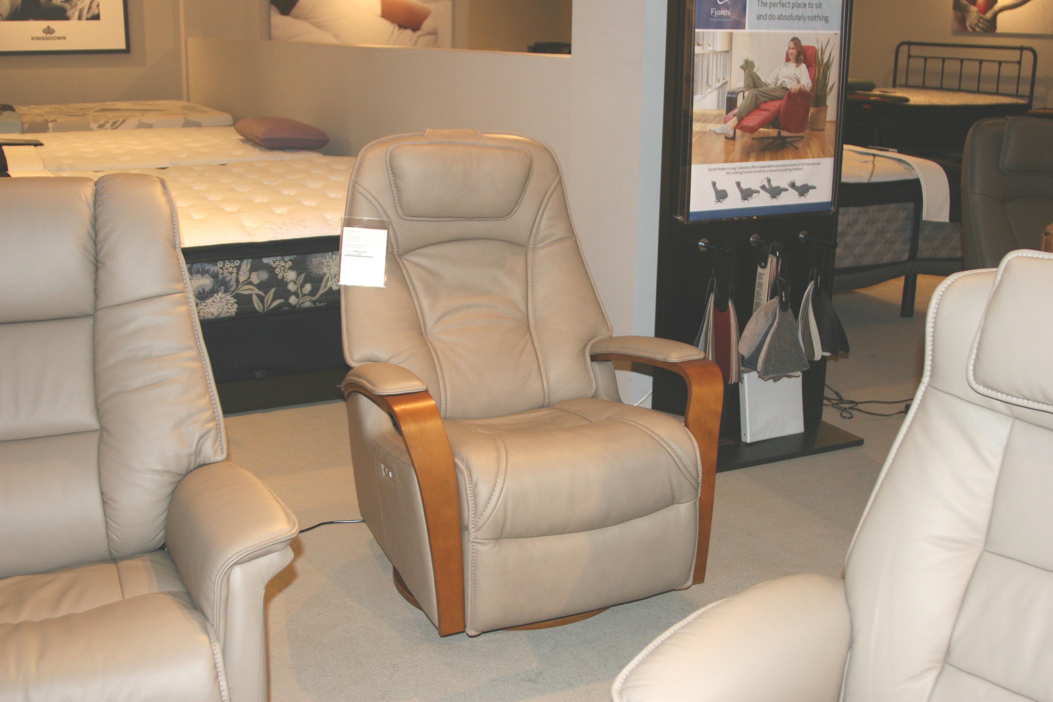 Fjords Large Helsinki Leather with Power Reclining 203216P-Clearance
