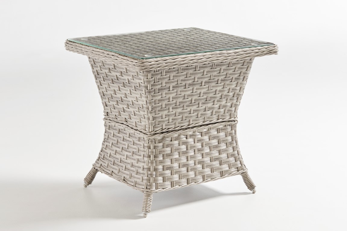 South Sea Outdoor Living Mayfair Outdoor End Table - Glass Top 77843