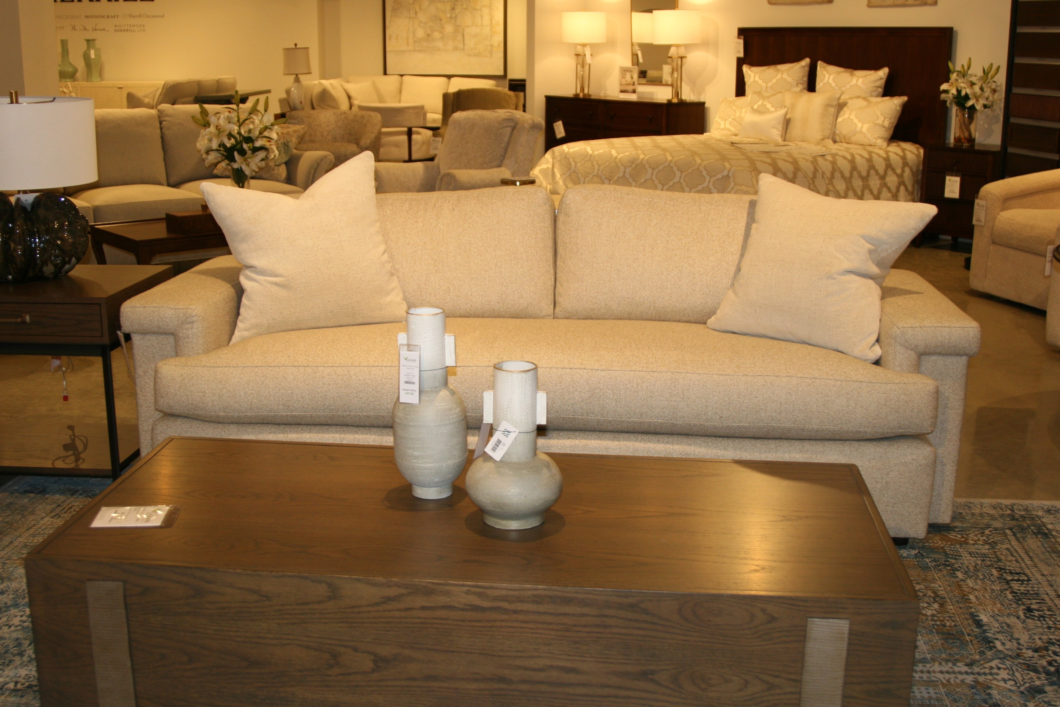 Sherrill Aure Jima Sofa with Toss Pillows E8063S-Clearance