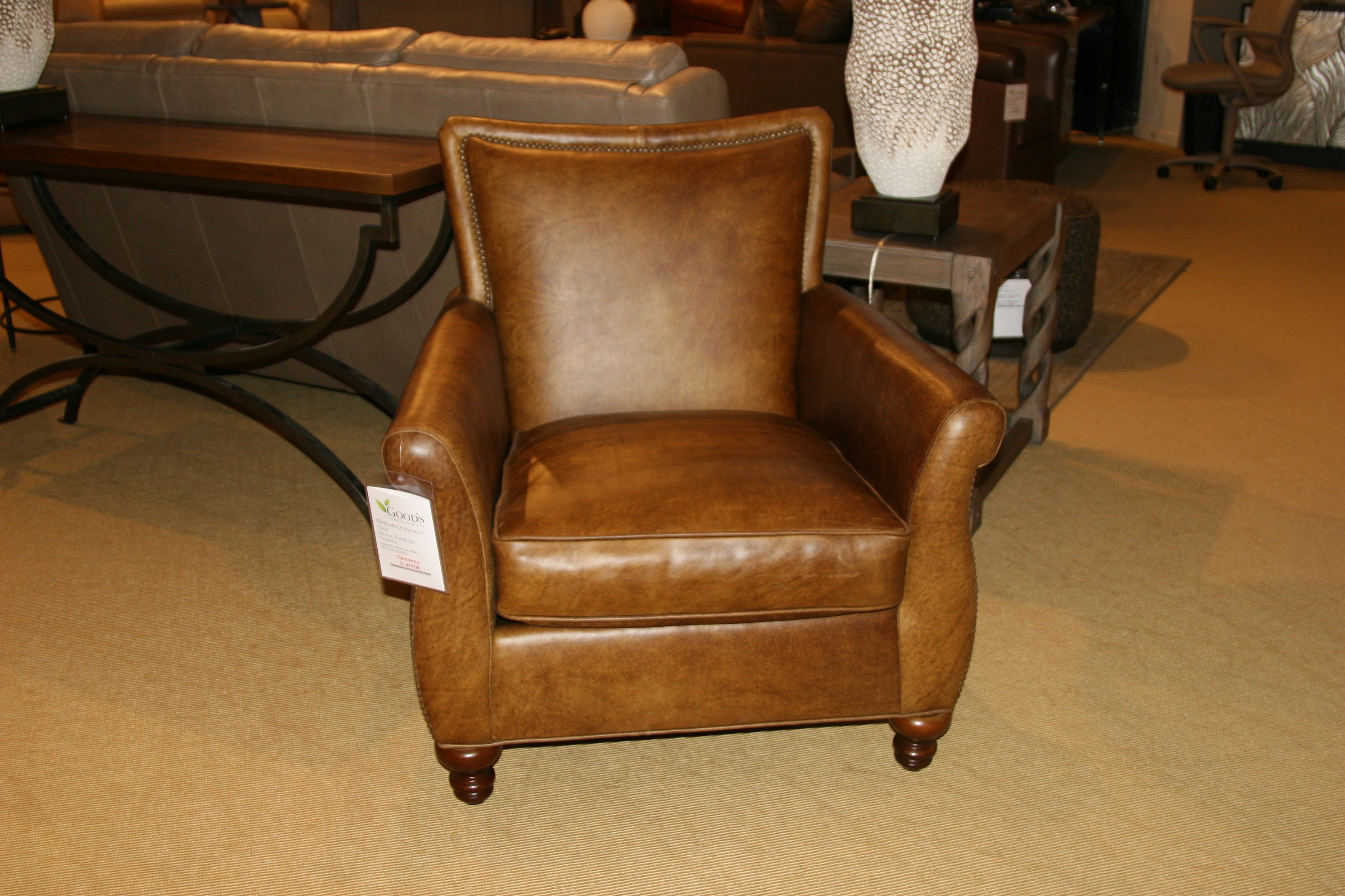 Bradington Young Monaco Leather Chair 442-25-Clearance
