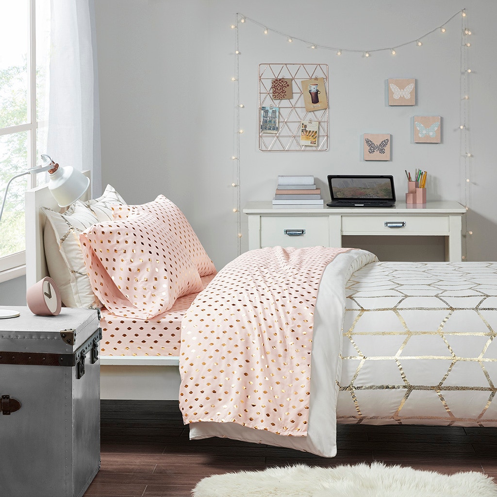 Hampton Hill Bedding Metallic Dot Printed Sheet Set ID20-1473