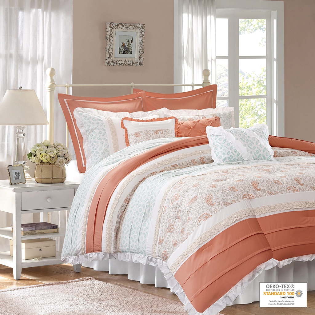 Hampton Hill Bedding Dawn 9 Piece Cotton Percale Comforter Set MP10-2793