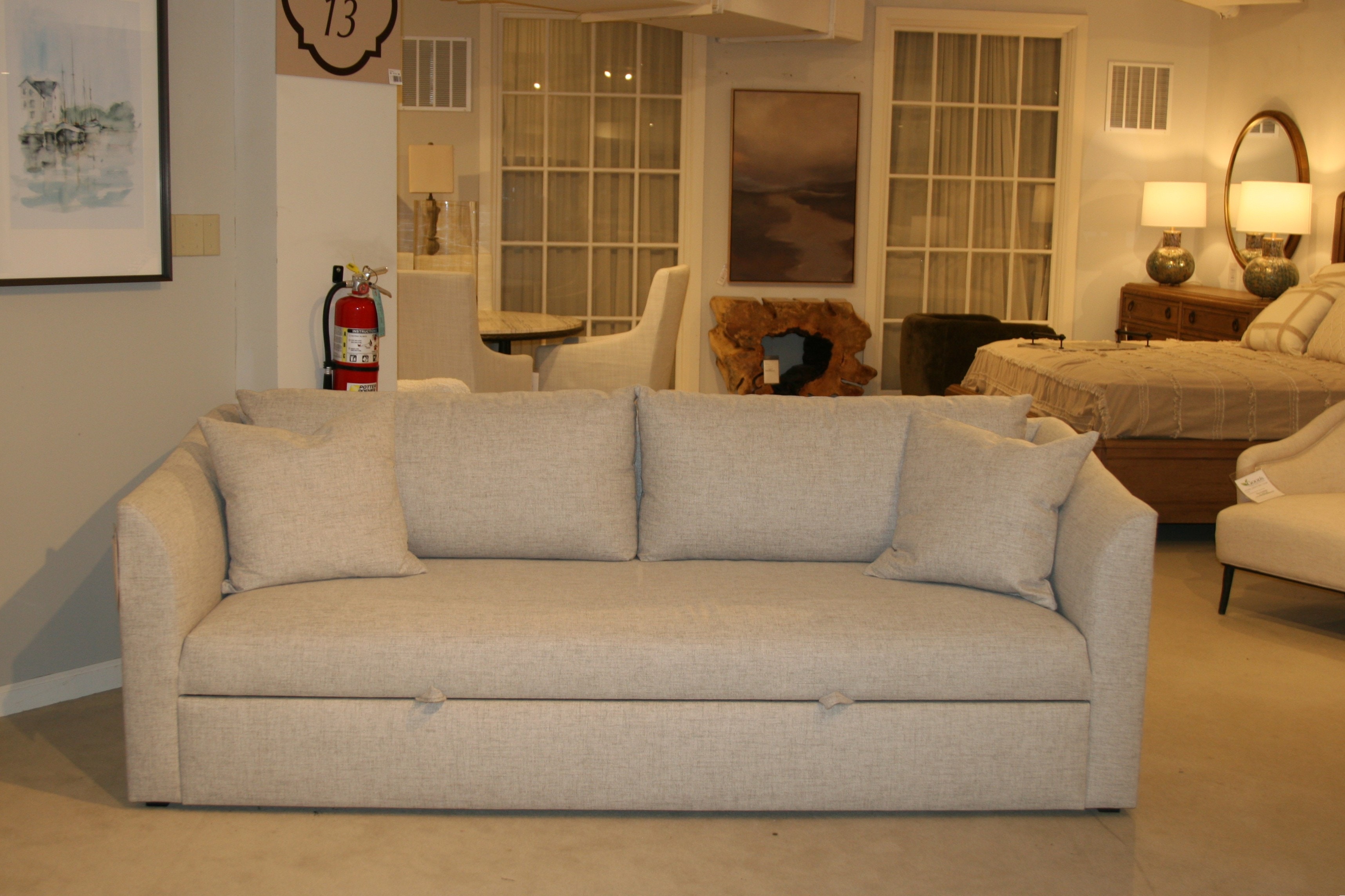 Vanguard Addie Pull-Out Sleeper Sofa in Jack Linen T2V161-P-Clearance