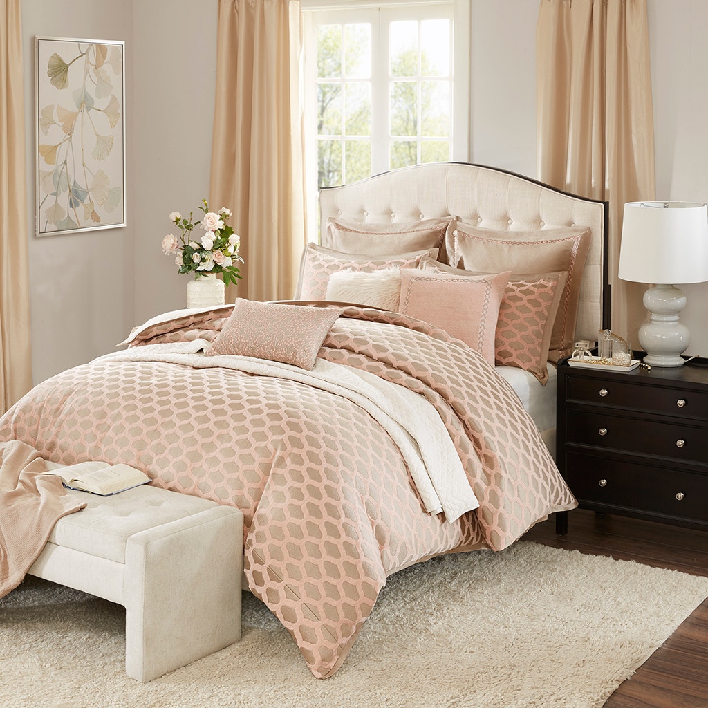 Rose gold on sale comforter set