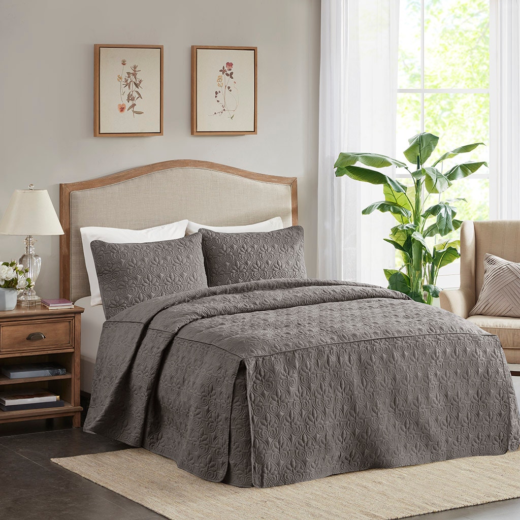 Hampton Hill Bedding Quebec 3 Piece Fitted Bedspread Set MP13-6474