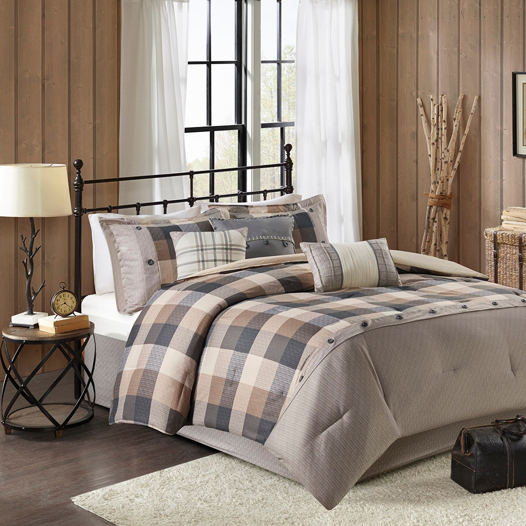 Hampton Hill Bedding Ridge 7 Piece Herringbone Comforter Set MP10-7212
