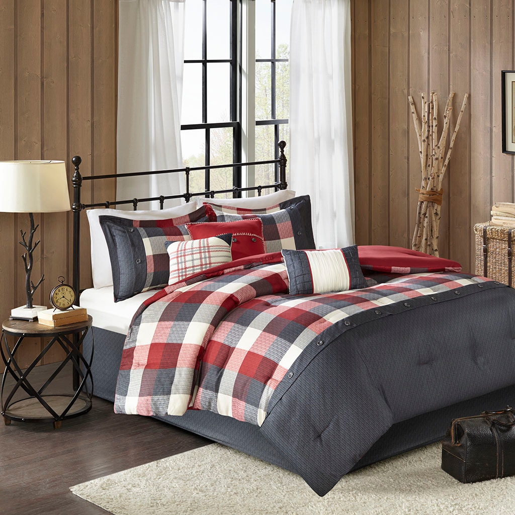 Hampton Hill Bedding Ridge 7 Piece Herringbone Comforter Set MP10-4669