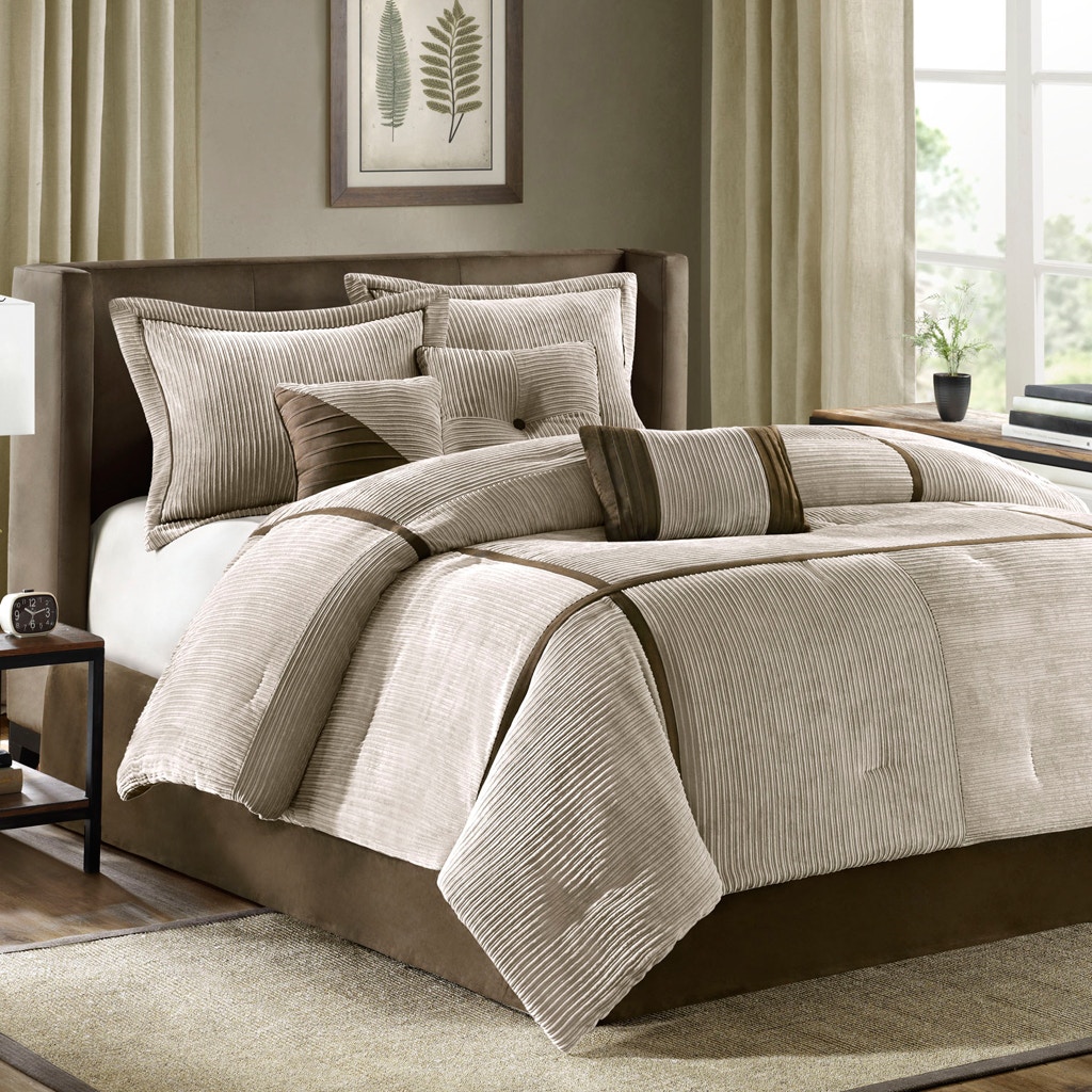 Hampton Hill Bedding MP10-313 Bedroom Dallas 7 Piece Comforter Set