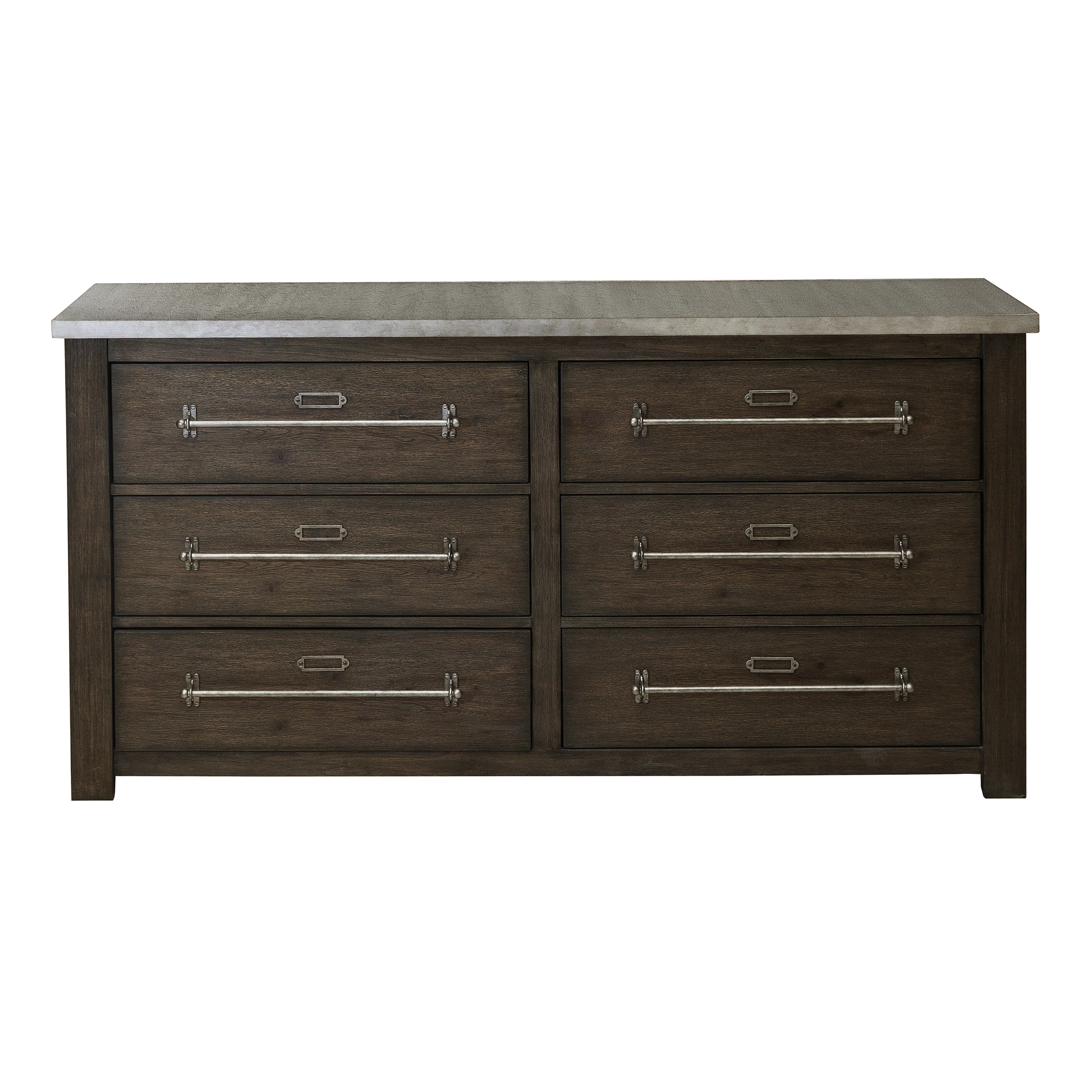 Accentrics Home D192 002 2 Bedroom Metal Top Dark Oak Dresser