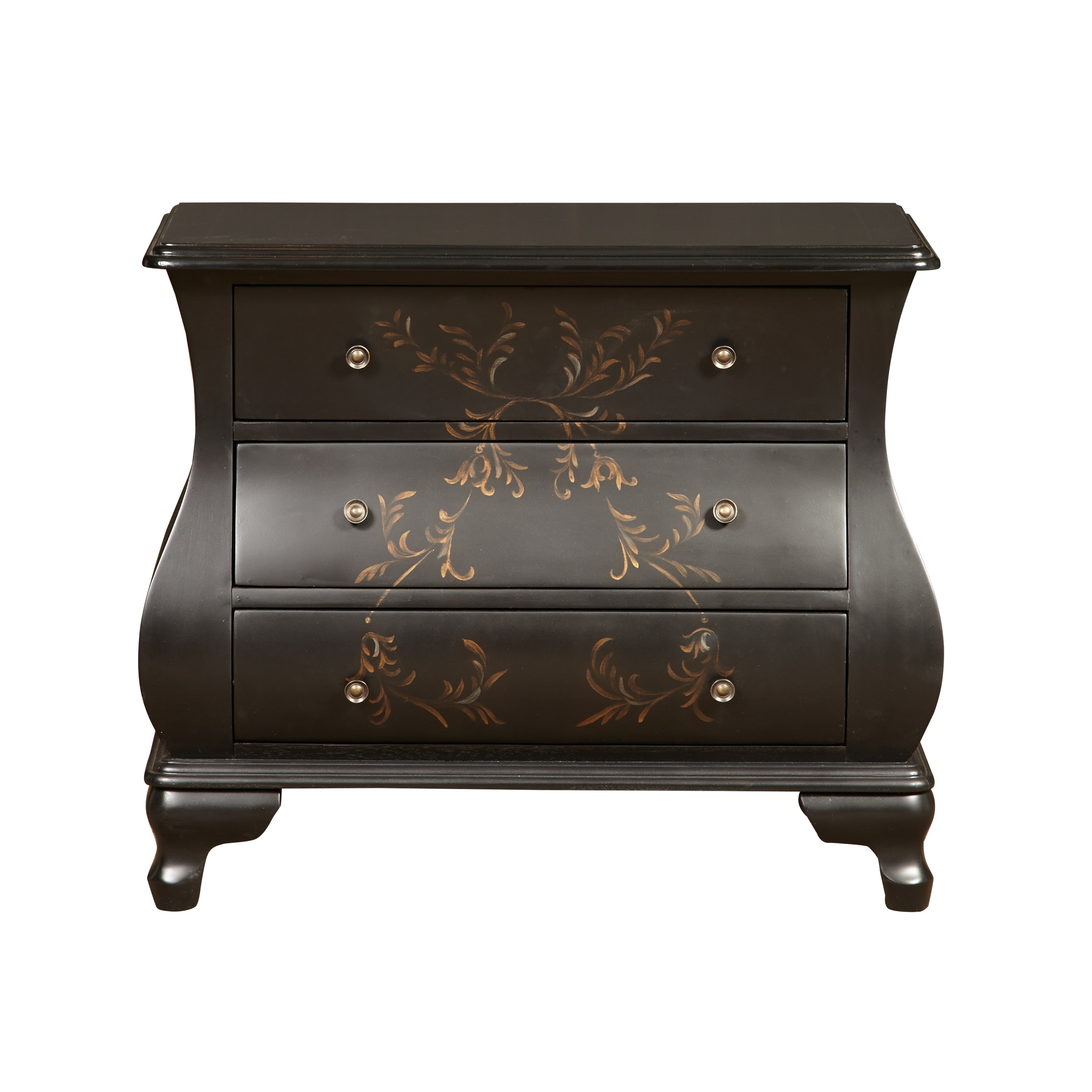 Black hand store painted bombay chest