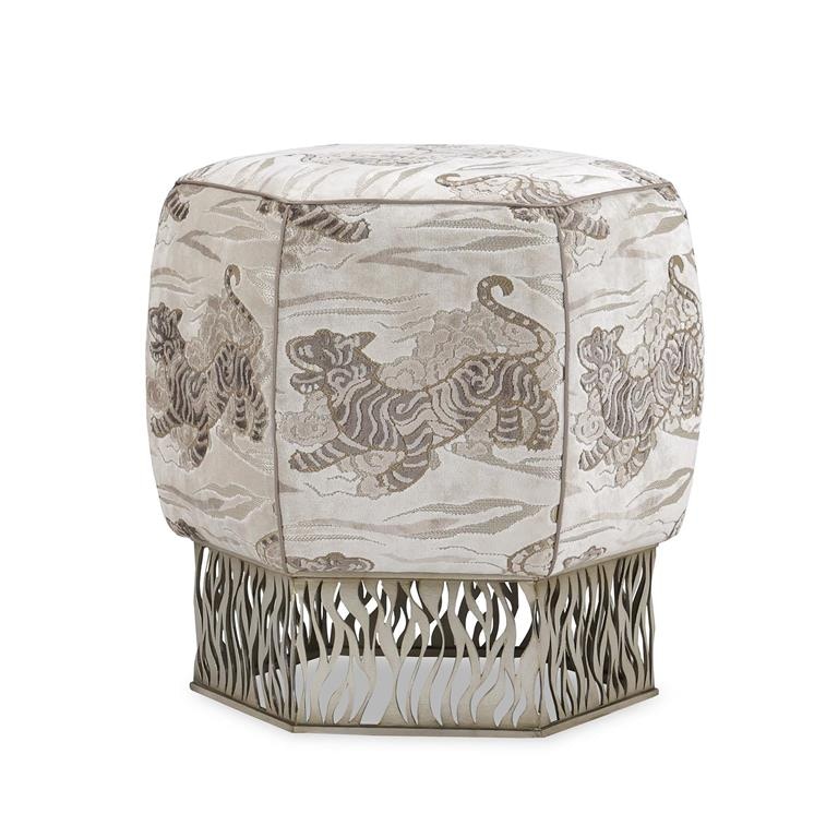 John Richard Honeycomb Ottoman, Silver - 5022 AMF-1809V226-5022