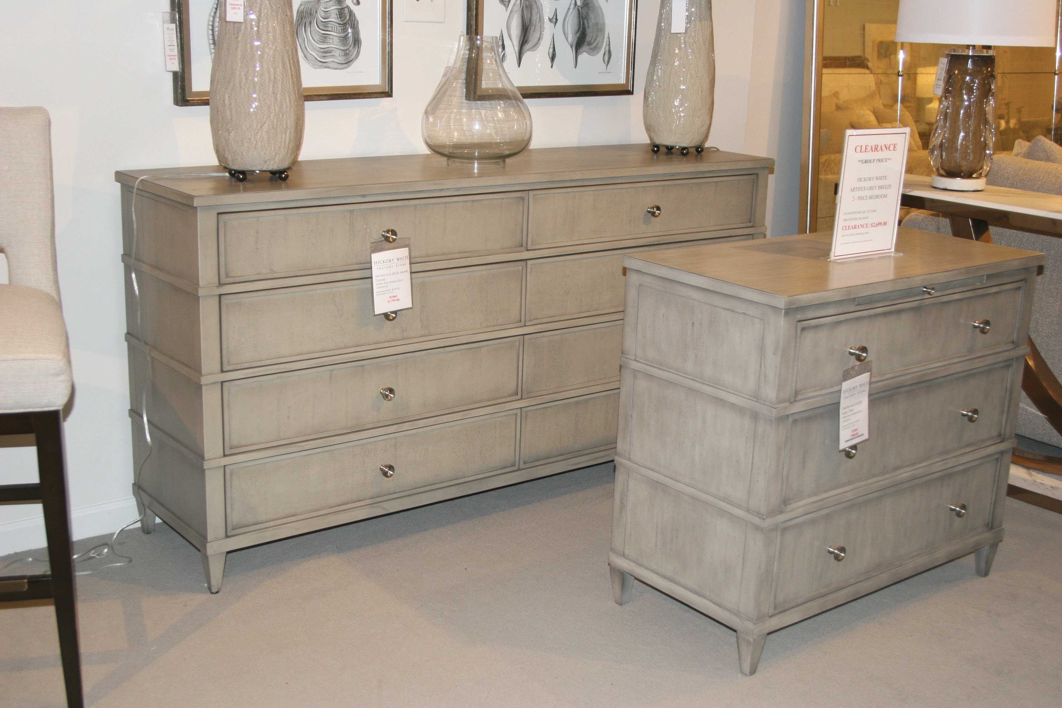Hickory White 2-Piece Bedroom Set Artifex Grey Breeze Bedroom Group