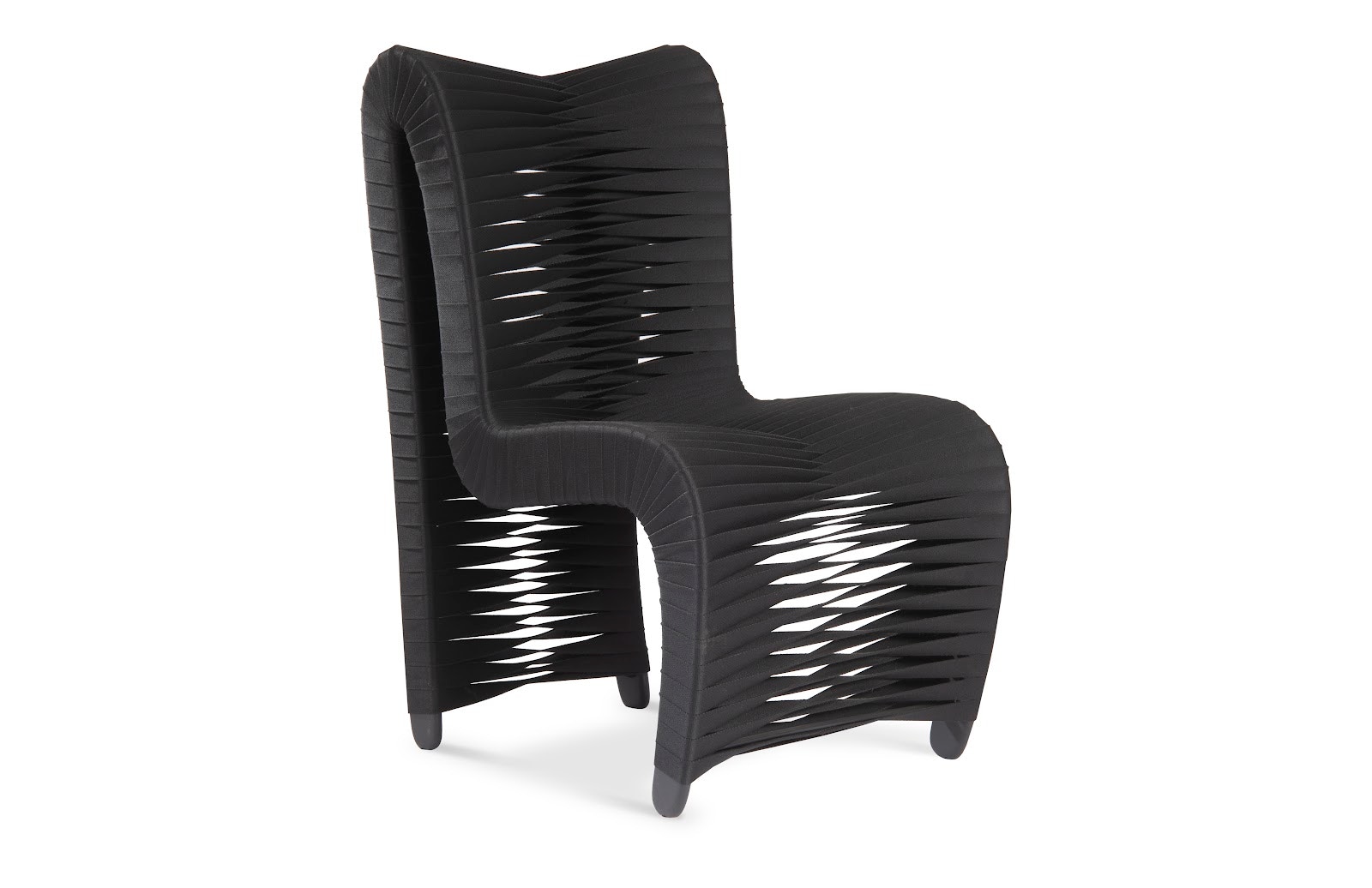 Phillips Collection Seat Belt Dining Chair, High Back, Black/Black B2061HB