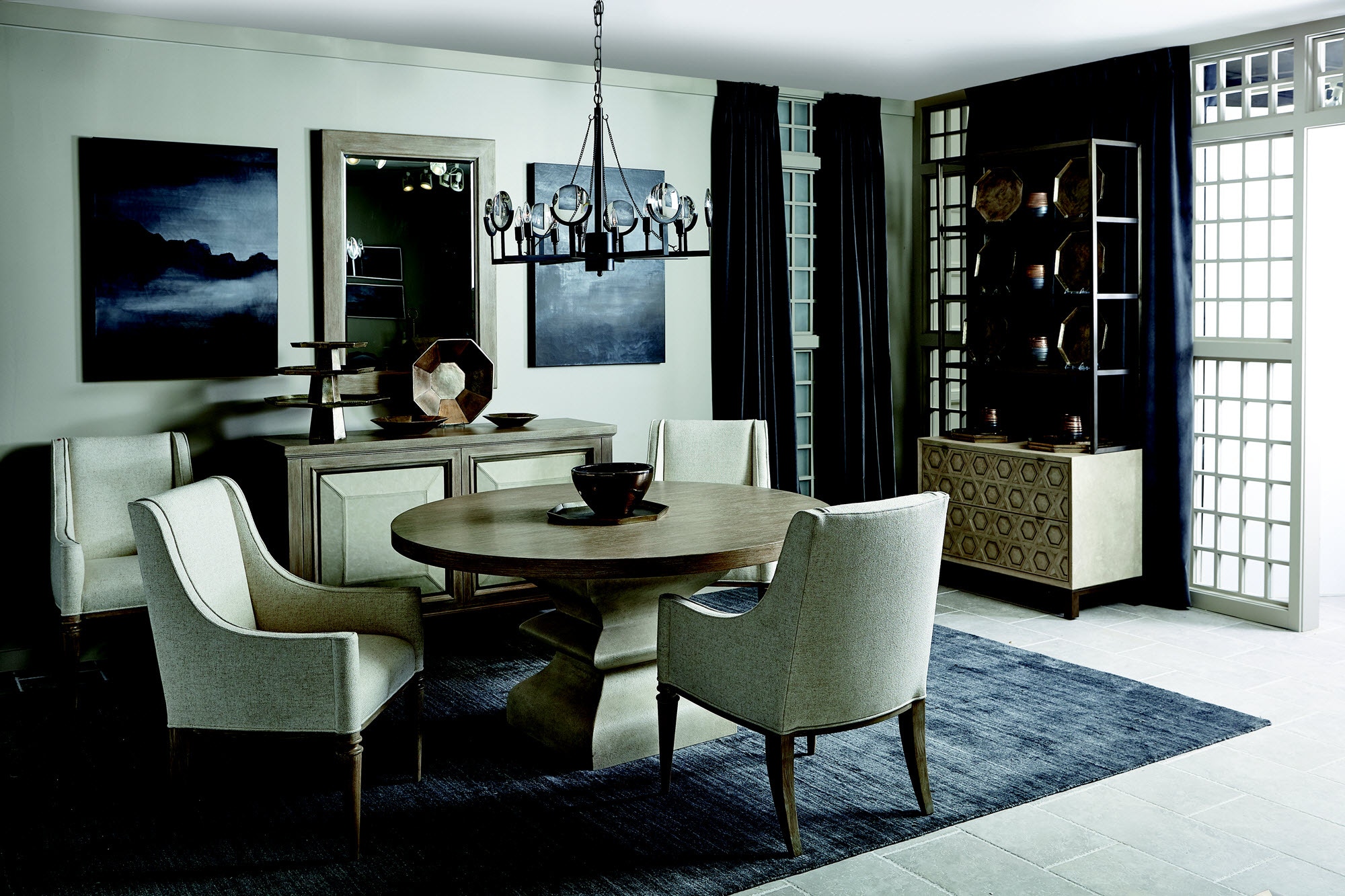 Bernhardt 385272, 385273 Dining Room Santa Barbara Dining Table