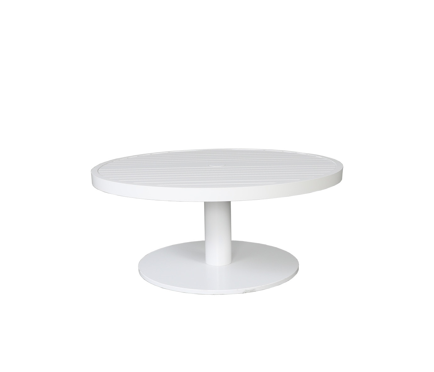 CabanaCoast Furniture Origin 36 Round Aluminum Pedestal Coffee Table 8523-36C-WH