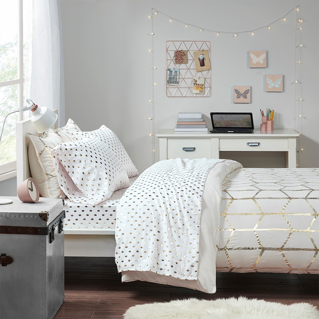 Hampton Hill Bedding Metallic Dot Printed Sheet Set ID20-1469