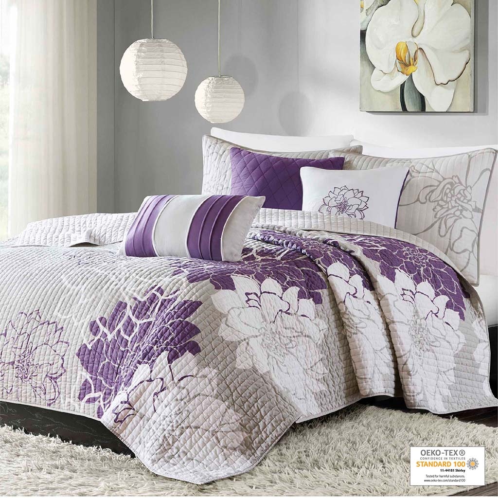 Hampton Hill Bedding Lola 6 Piece Reversible Cotton Printed Coverlet Set MP13-2312