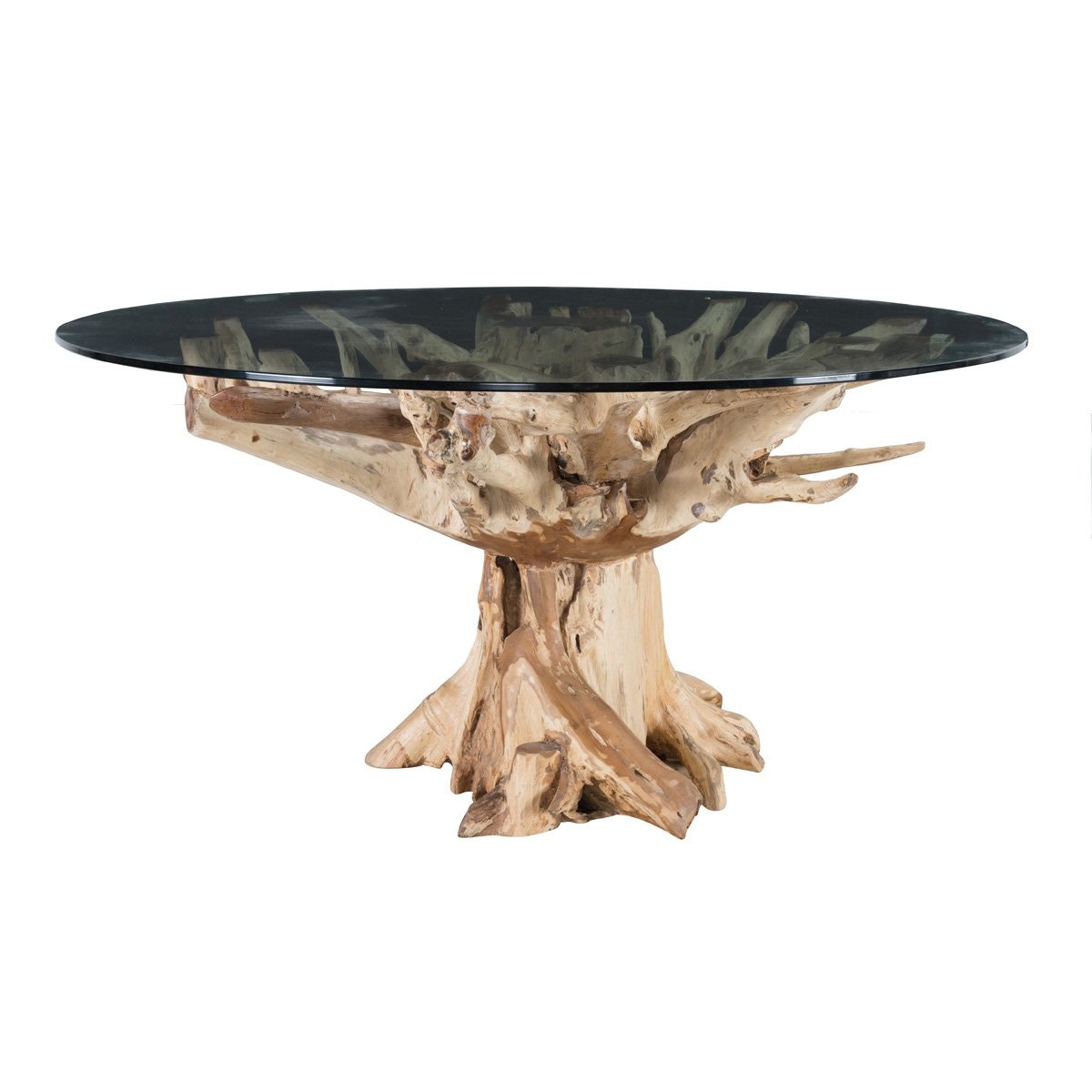 Modern Rustic Tree Base Round Dining Table