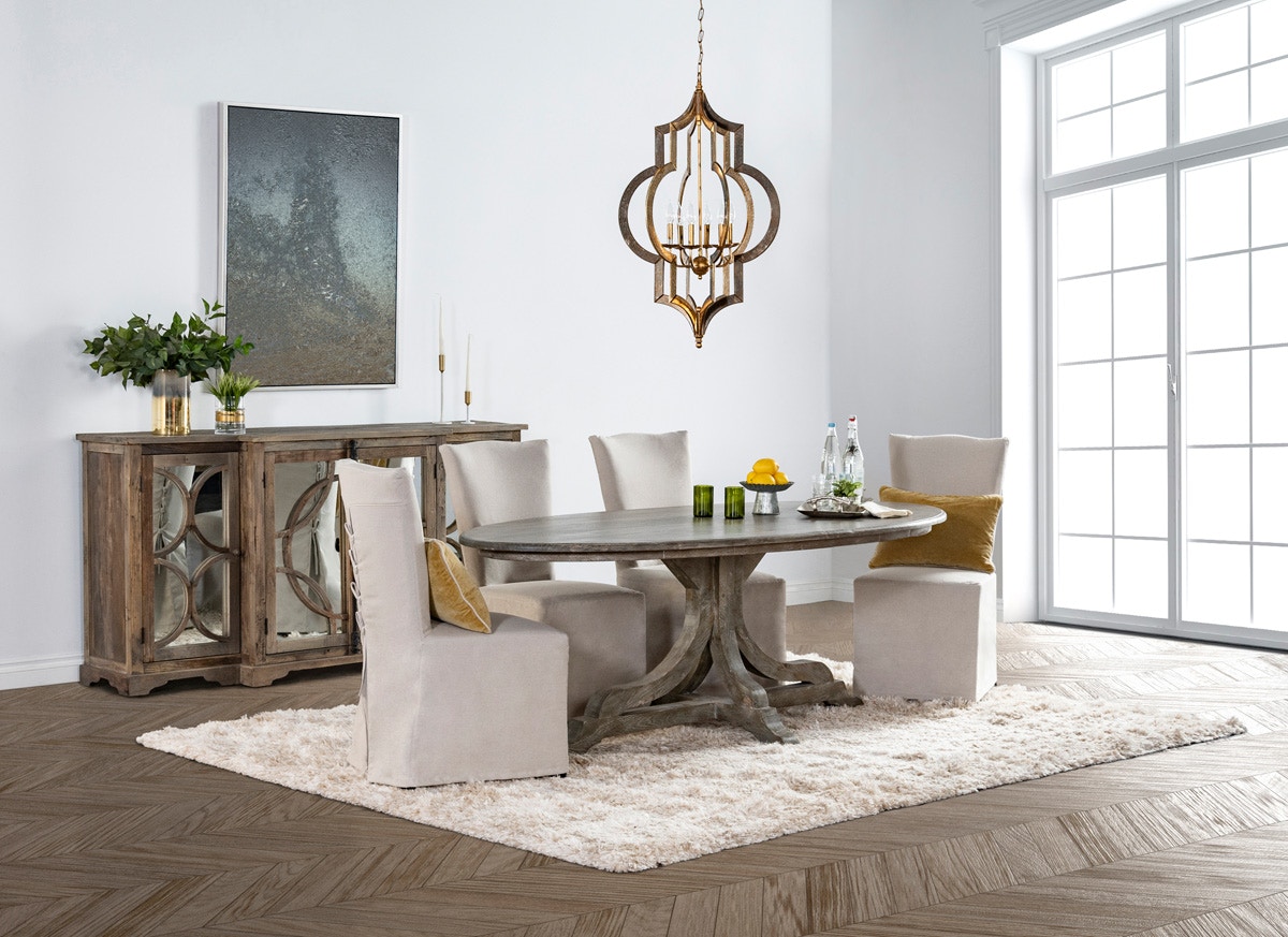 classic home aimee oval dining table