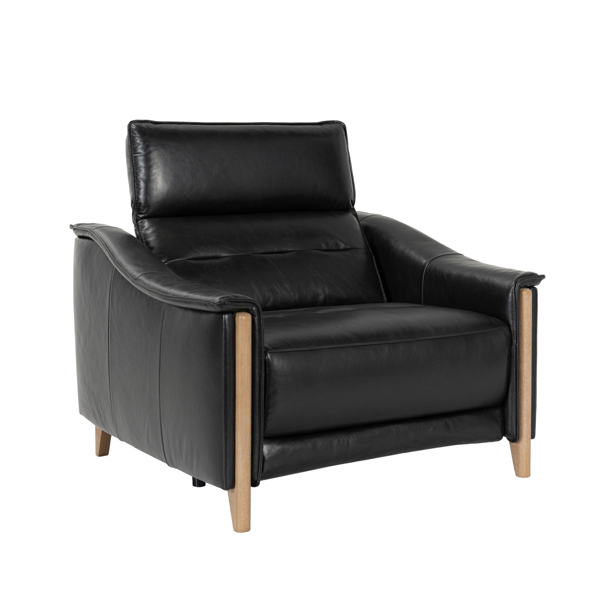 Classic Home Cullman Leather Power Recliner Accent Chair Black 2208RE11