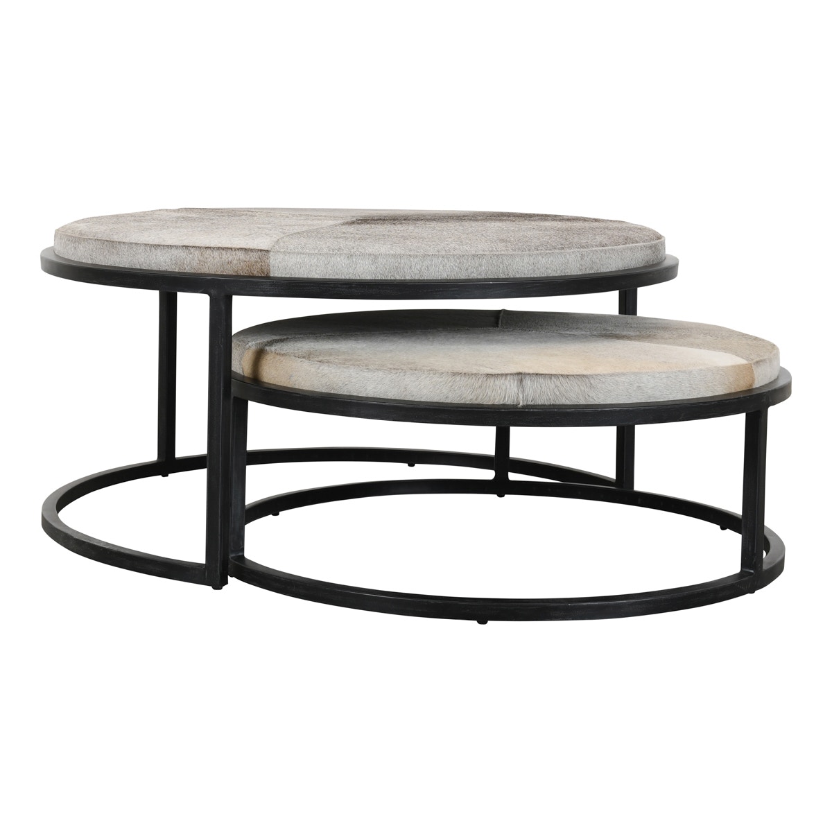 Classic Home Hayword Nesting Coffee Tables Set of 2 Gray Hide 51011686