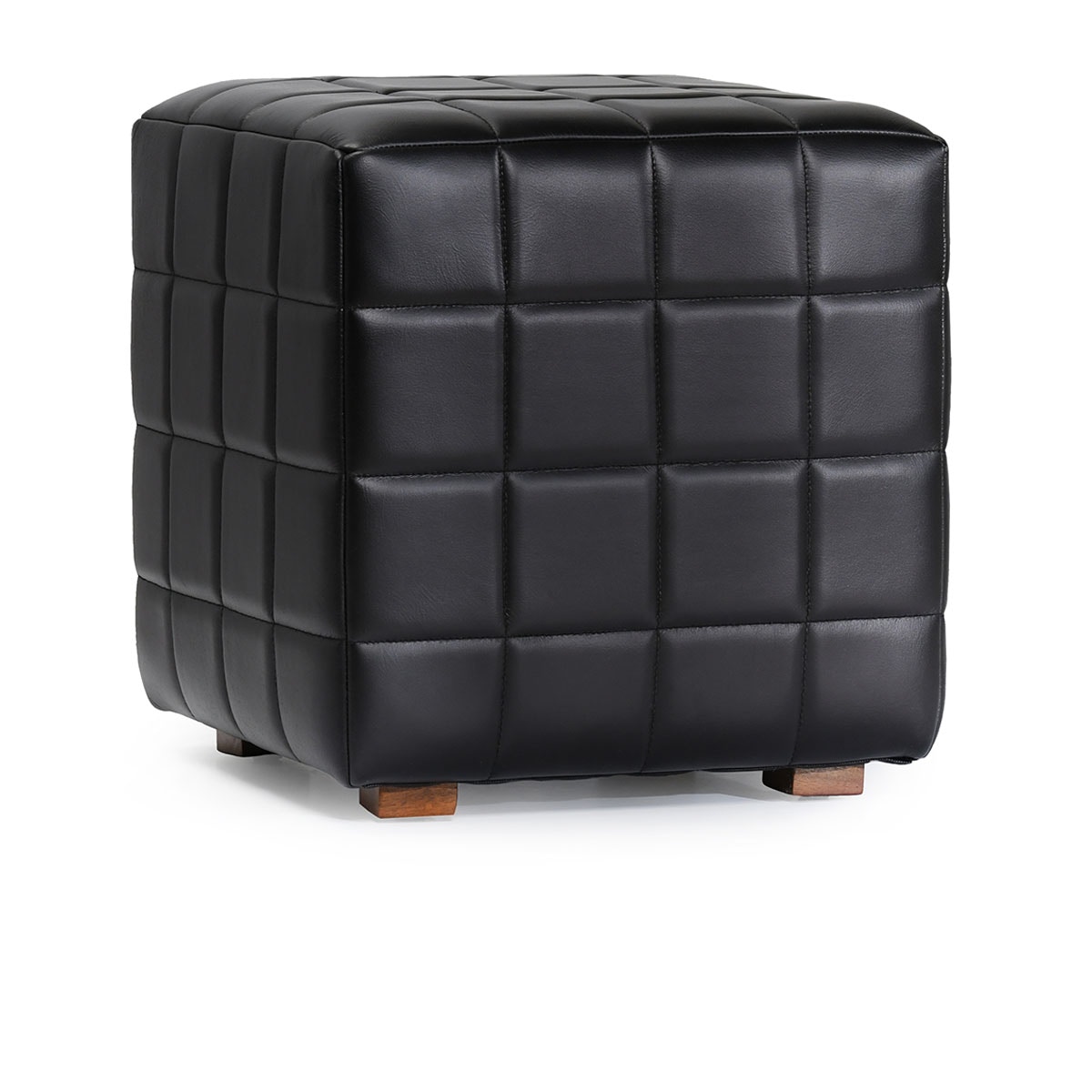Classic Home Carlo Leather 18 Square Ottoman Jet Black 53002005