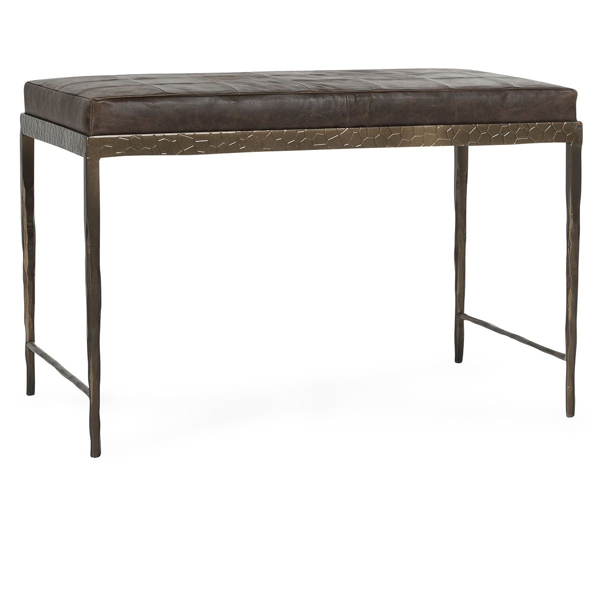 Classic Home Malo Leather 28 Bench Cocoa Brown 53002014