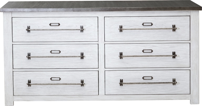 Pulaski Furniture D192 002 1 Bedroom Metal Top White Dresser
