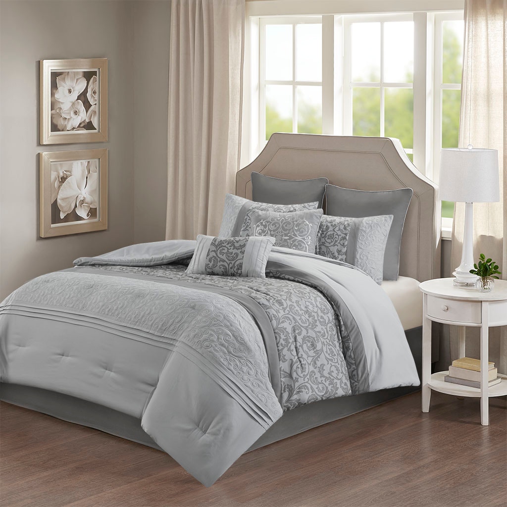 510 Design Casey Embroidered Comforter Set buy - Queen, Seafoam And Grey