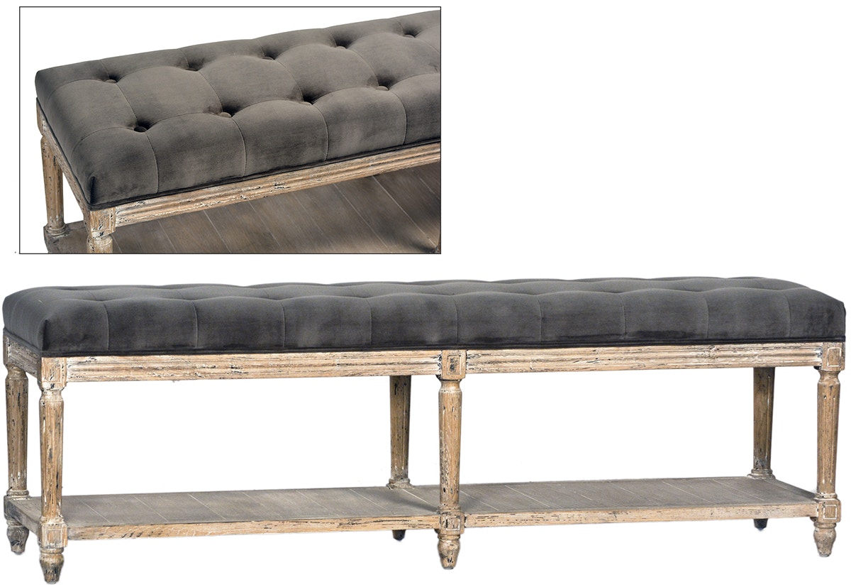 Dovetail Furniture DOV3208 Living Room Evans Bench