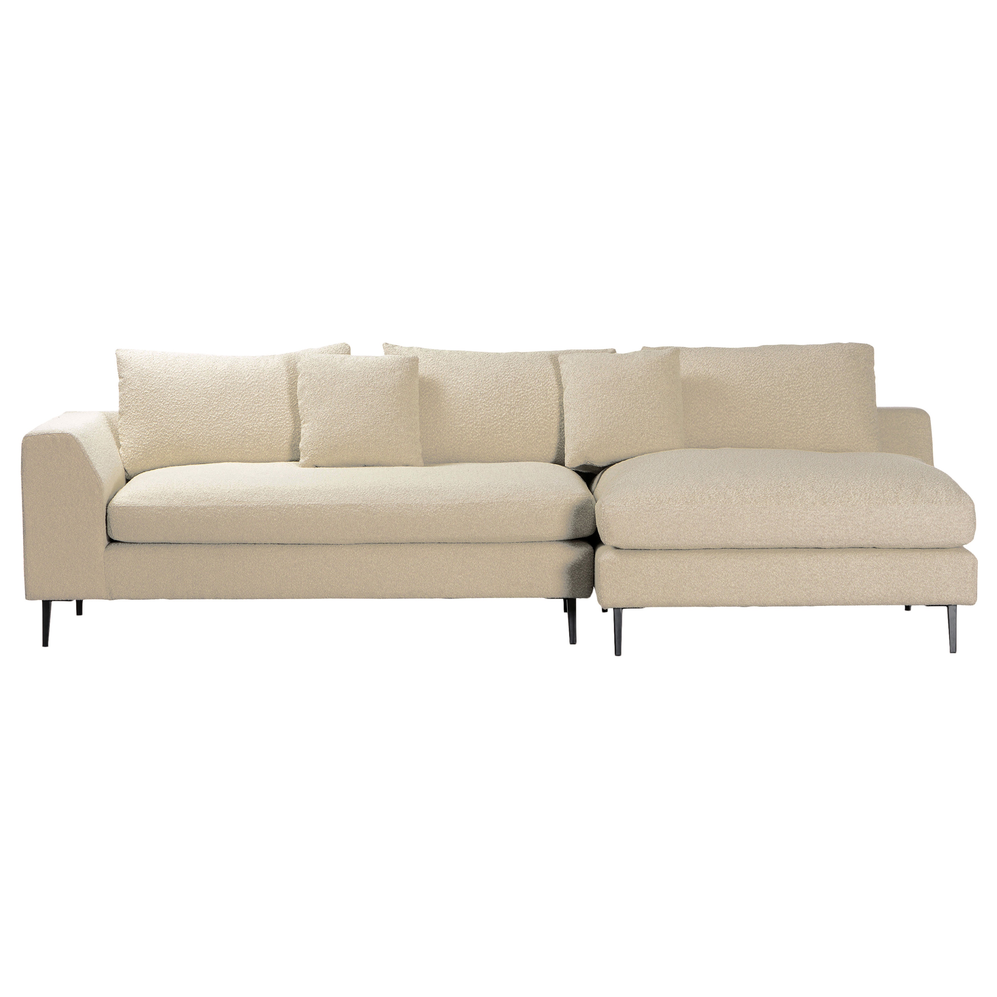 Dovetail Furniture DOV12147RBEIG Living Room Amison Chaise Sectional
