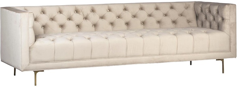 Dovetail Furniture Dov17023 Living Room Velvet Lansing Sofa