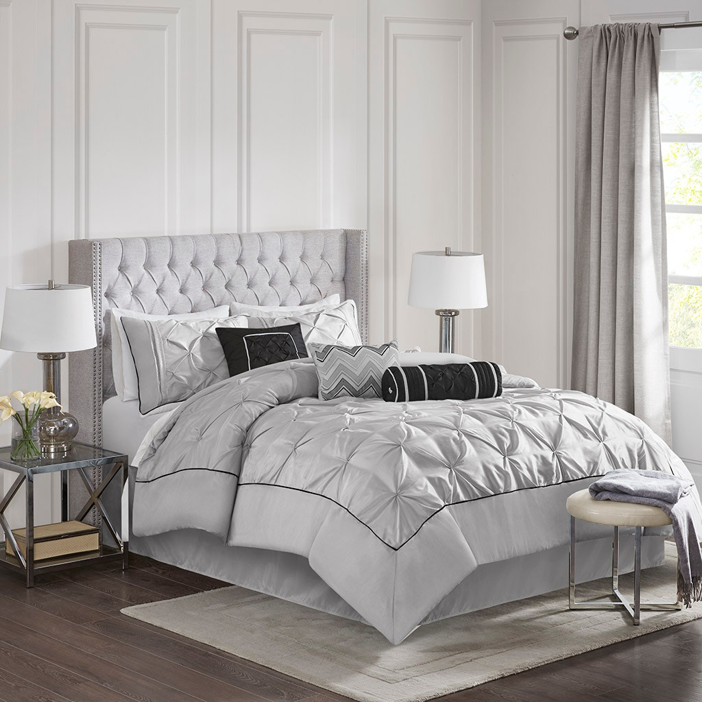 Hampton Hill Bedding MP10-1328 Bedroom Laurel 7 Piece Tufted