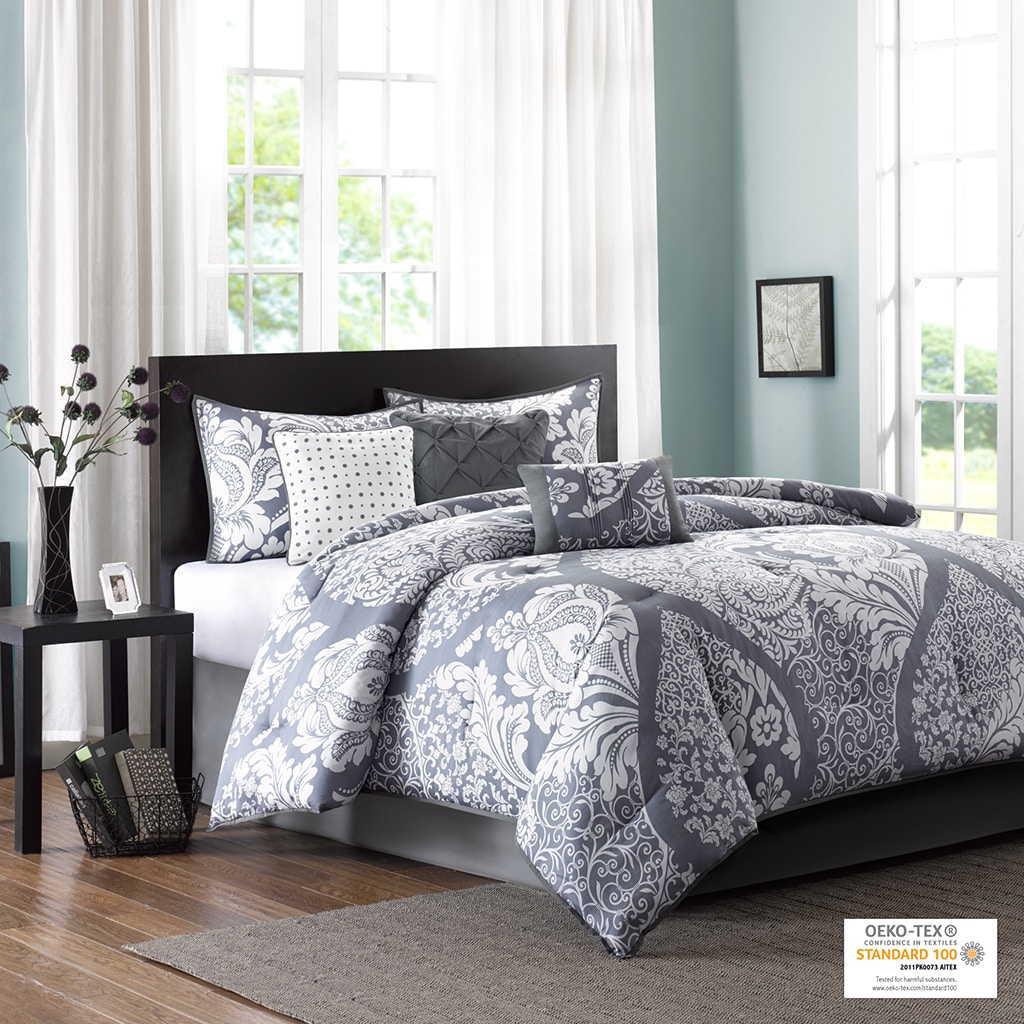Hampton Hill Bedding Vienna 7 Piece Cotton Printed Comforter Set MP10-501