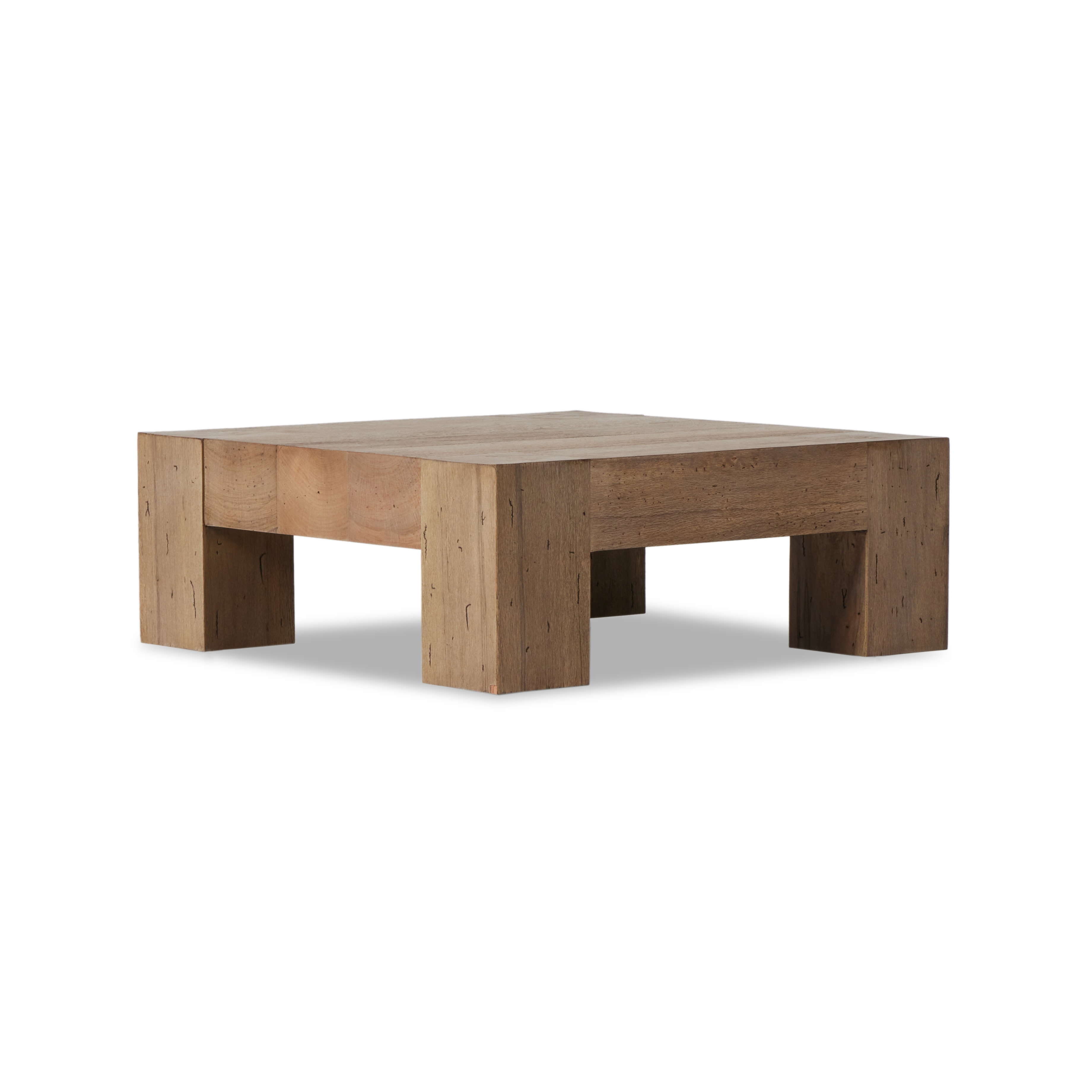 Four Hands Furniture 239394-001 Living Room Abaso Sml Square Coffee Table-Rstic  Wormwood